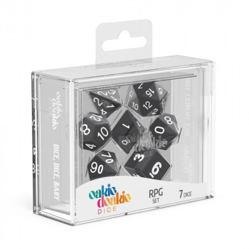 SET DE 7 DADOS NEGRO. OAKIE...